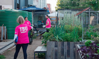 Urban farm producing food for people in need